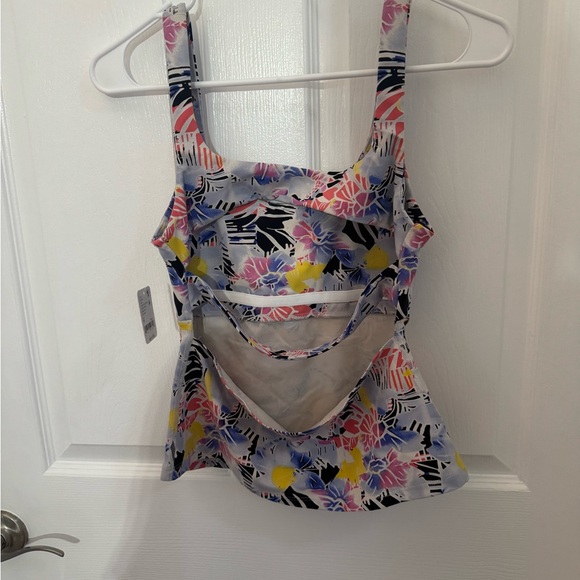 FP Movement by Free People Vibrant Floral athletic Tank Top - Blue, Pink, Yellow - Picture 2 of 5